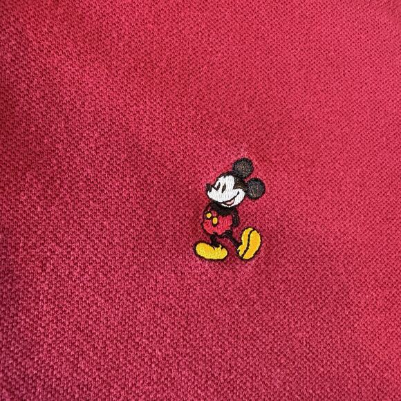 Disney Parks Polo Shirt Men's XXL 2XL Red Embroidered Mickey Mouse Short Sleeve - Picture 3 of 9
